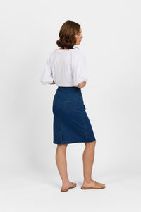Georgia Skirt - Blue Wash Denim | Macjays