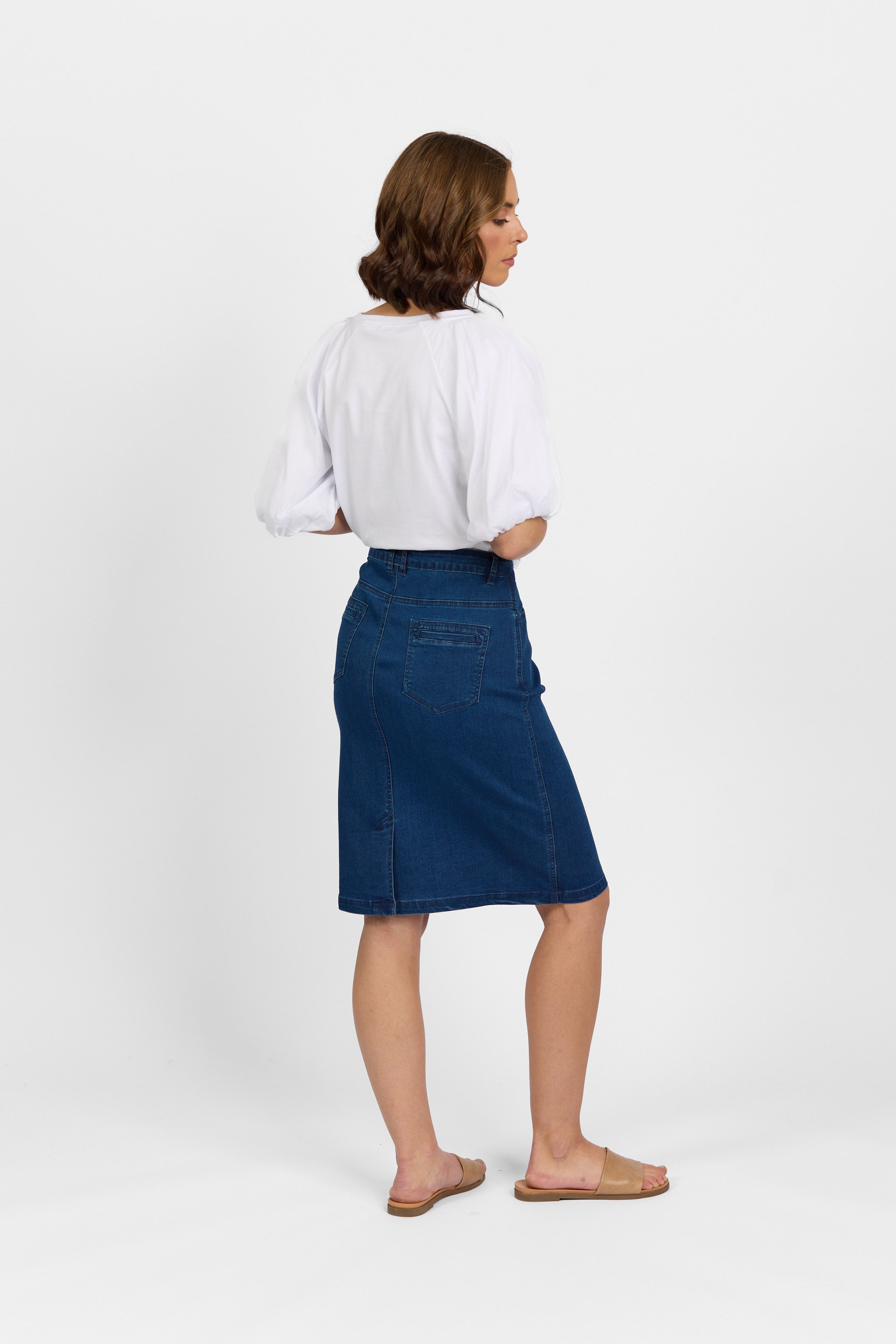 Georgia Skirt - Blue Wash Denim | Macjays