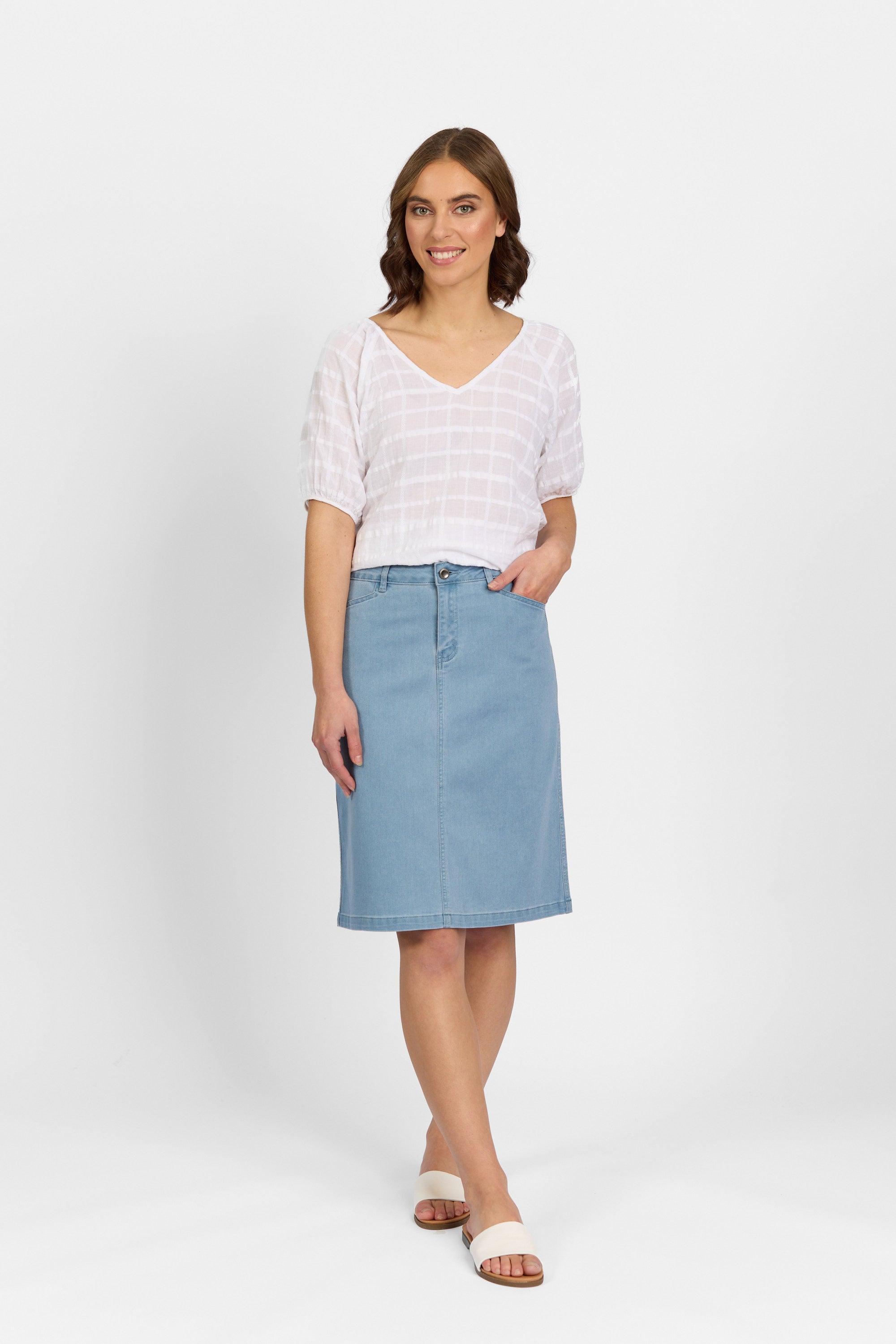 Georgia Skirt - Chambray Denim | Macjays