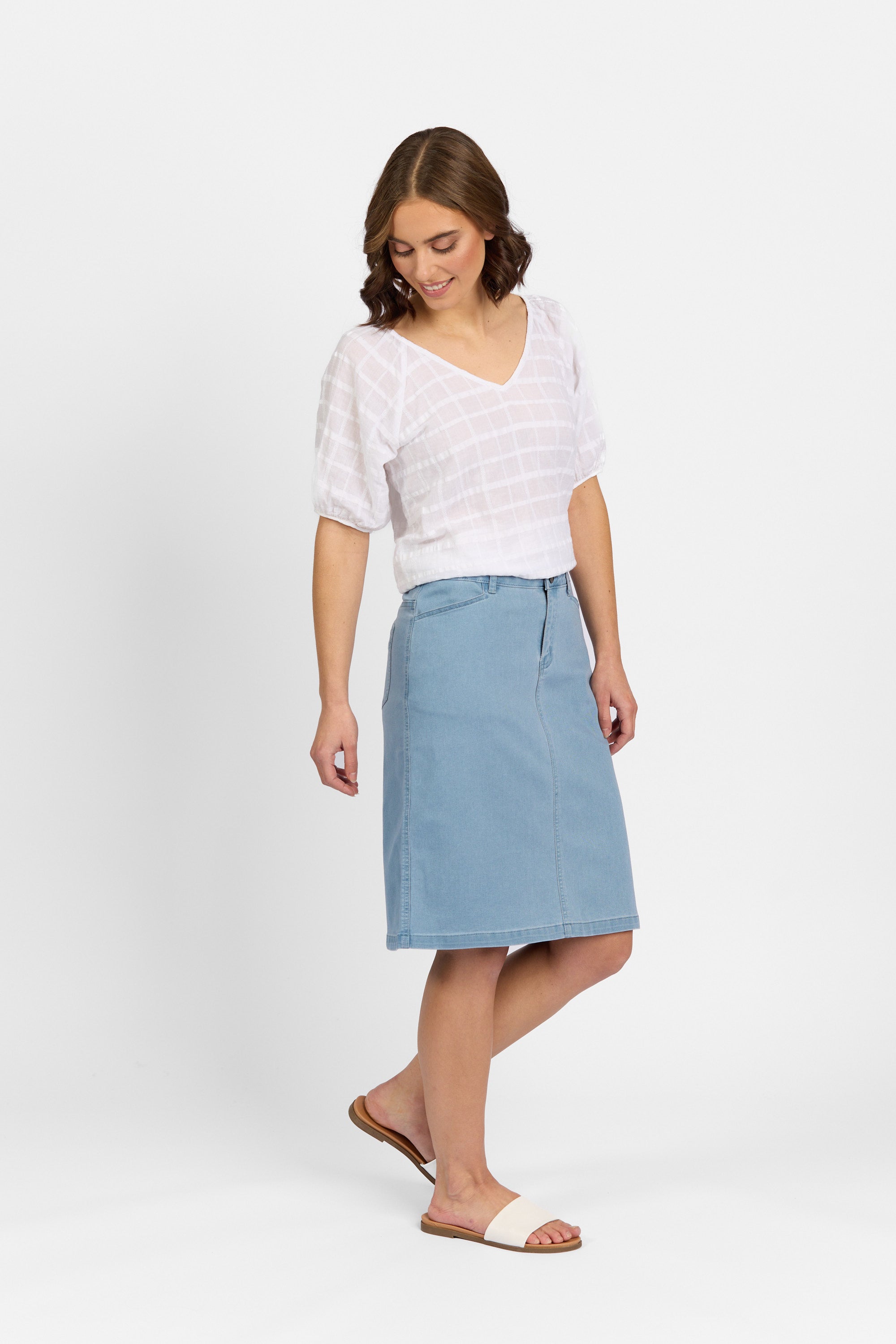 Georgia Skirt - Chambray Denim | Macjays