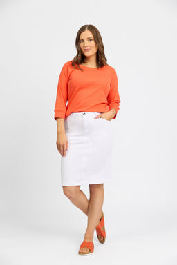 Georgia Skirt - White Denim | Macjays