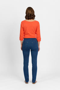 California - Stretch Denim Pull-On Jeans - Blue Wash Denim | Macjays