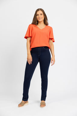 California - Stretch Denim Pull-On Jeans - Indigo Denim | Macjays