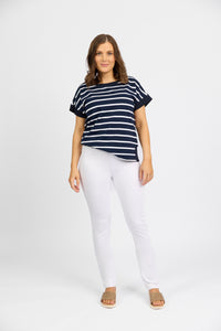 California - Stretch Denim Pull-On Jeans - White Denim | Macjays
