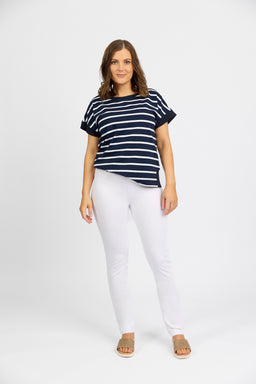 California - Stretch Denim Pull-On Jeans - White Denim | Macjays