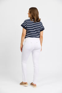 California - Stretch Denim Pull-On Jeans - White Denim | Macjays