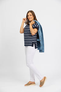 California - Stretch Denim Pull-On Jeans - White Denim | Macjays