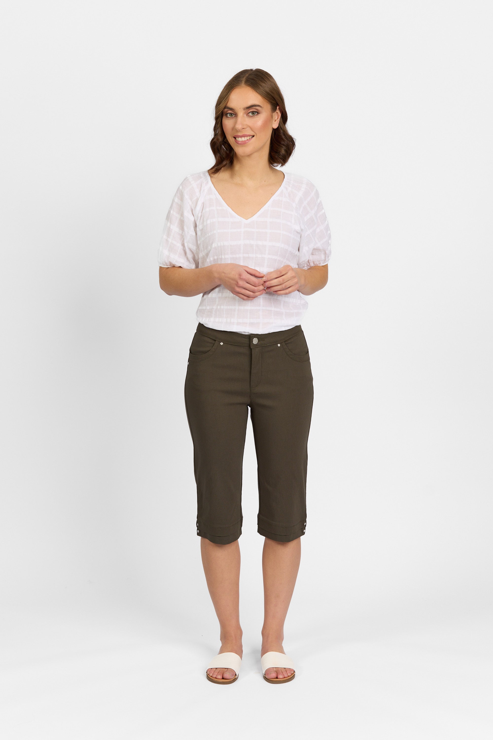 Snap Short in Faille - Khaki | Macjays