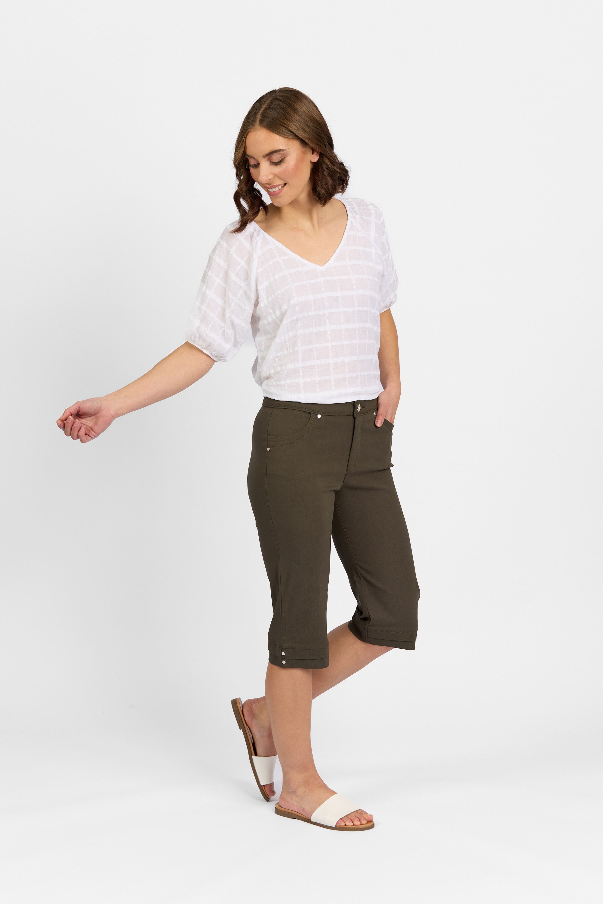 Snap Short in Faille - Khaki | Macjays