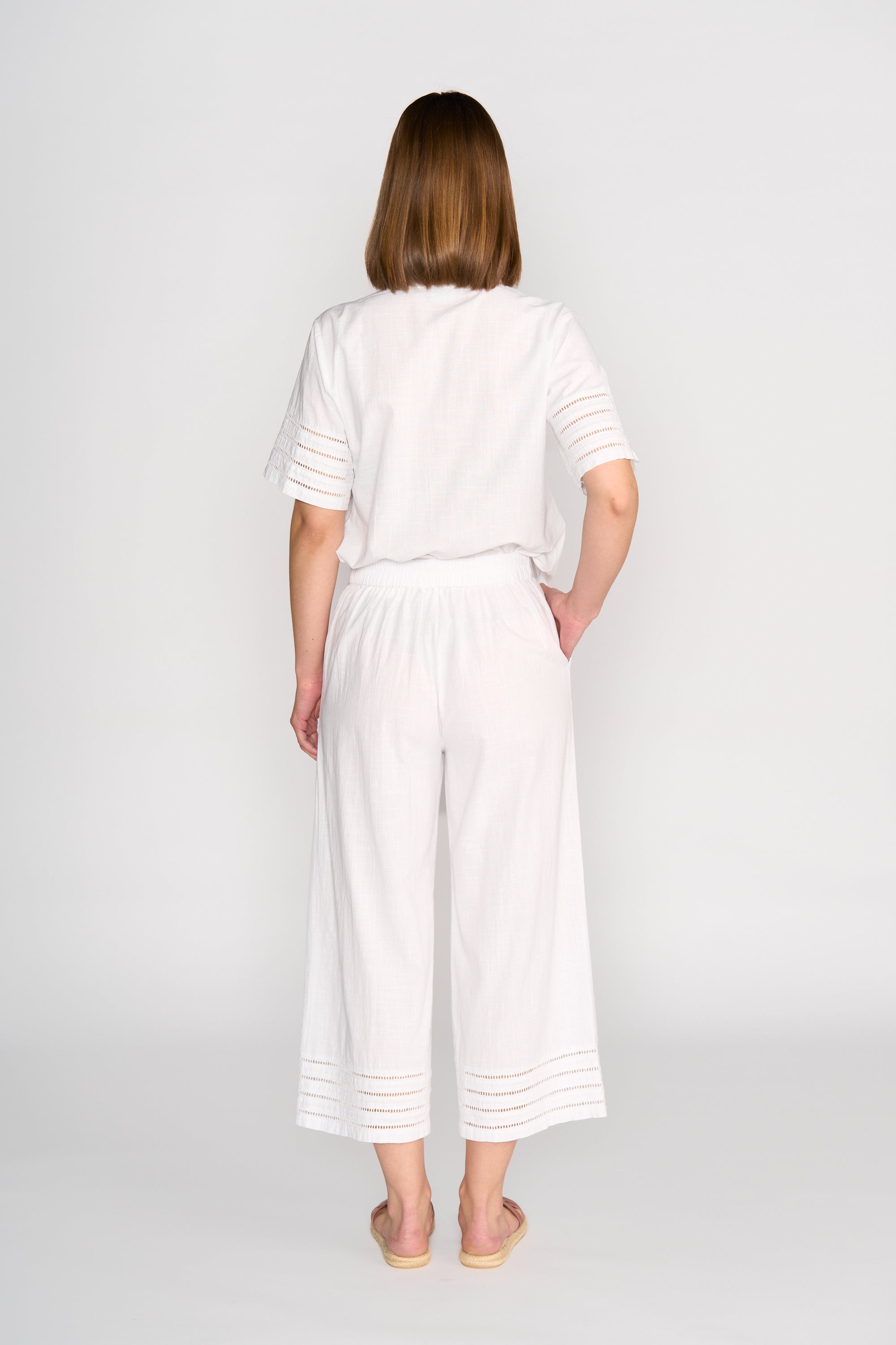 Wide Leg 7/8 Pant - White