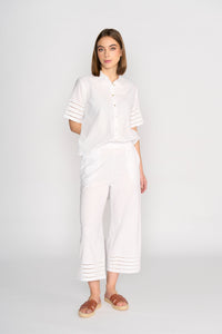 Wide Leg 7/8 Pant - White