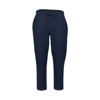 The Vassalli Henley 7/8 Pant in Ink features a slim-leg silhouette, elastic waistband with drawstring, and side pockets, made from comfortable stretch fabric and shown on a plain white background.