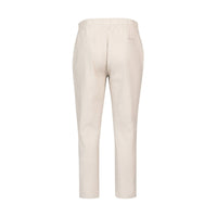 Back view of Vassalli's Henley 7/8 Pant in Stone, featuring a straight-leg cut, stretch fabric, elastic waistband, and two back pockets, displayed against a plain white background.