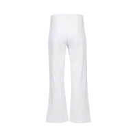 Back view of Vassalli's Daily Jean in White Denim, featuring a high-waisted, ankle-grazer wide-leg fit with two back pockets, shown against a plain white background.
