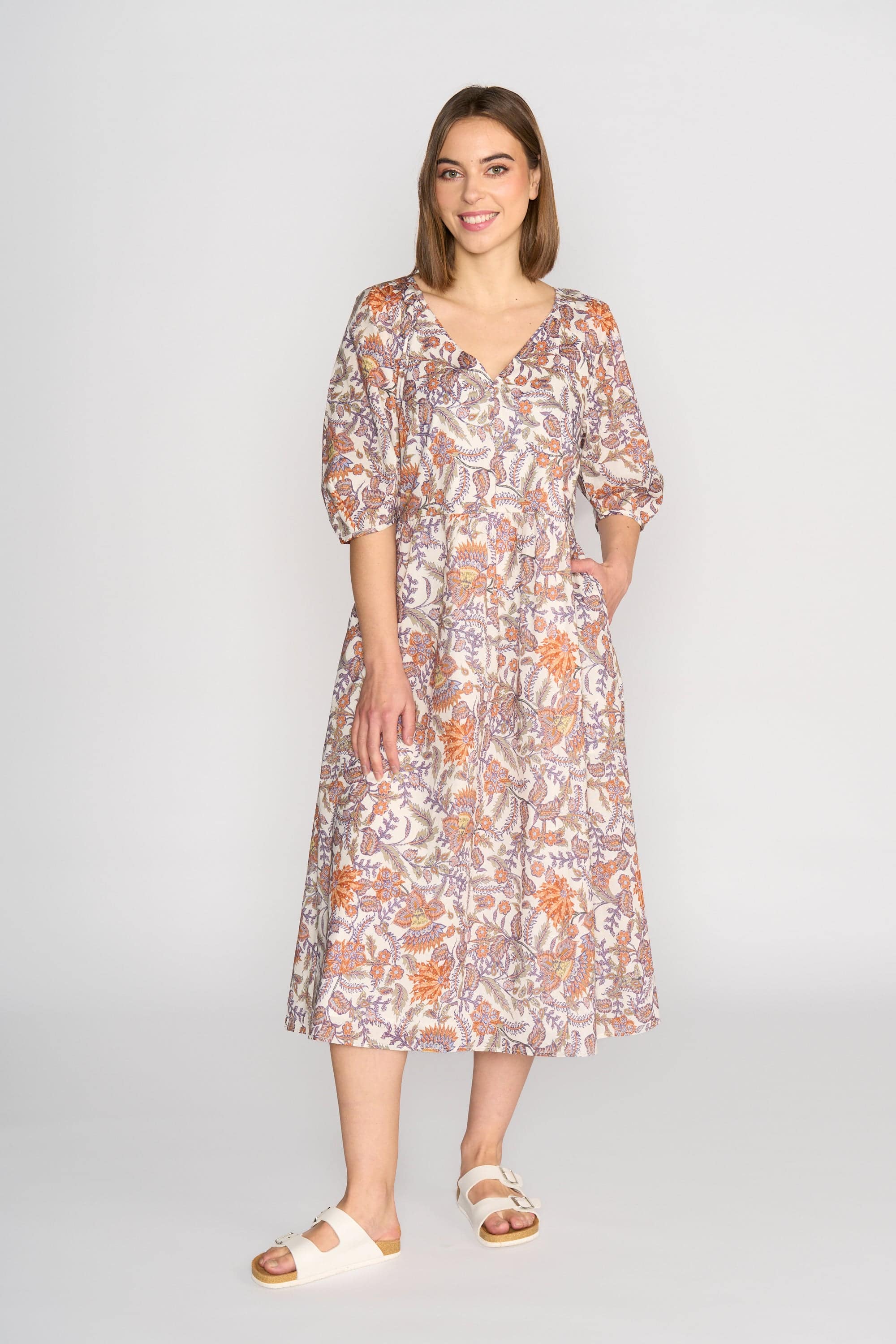 V Neck Dress - Tuscany
