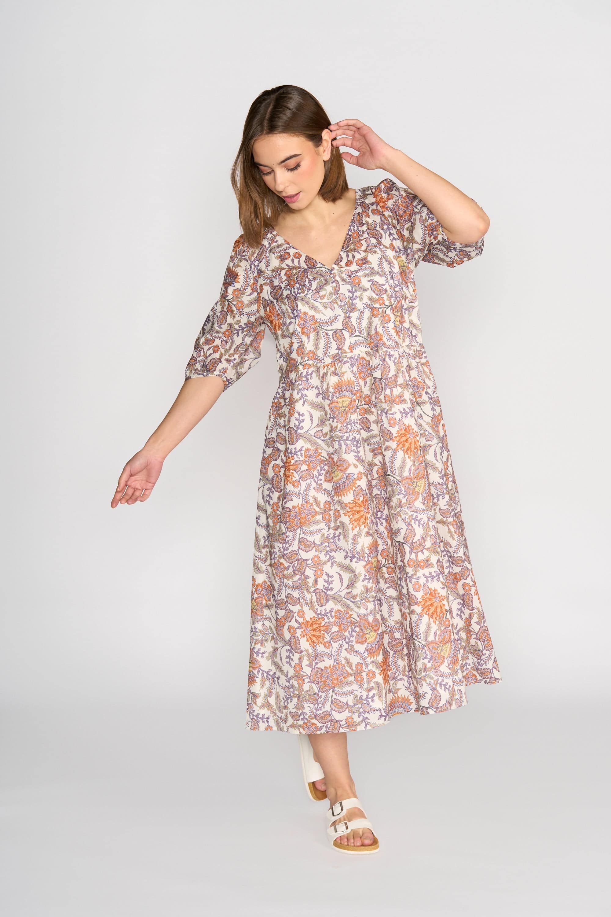 V Neck Dress - Tuscany