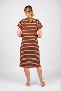 T-Shirt Dress - Pecan Stripe