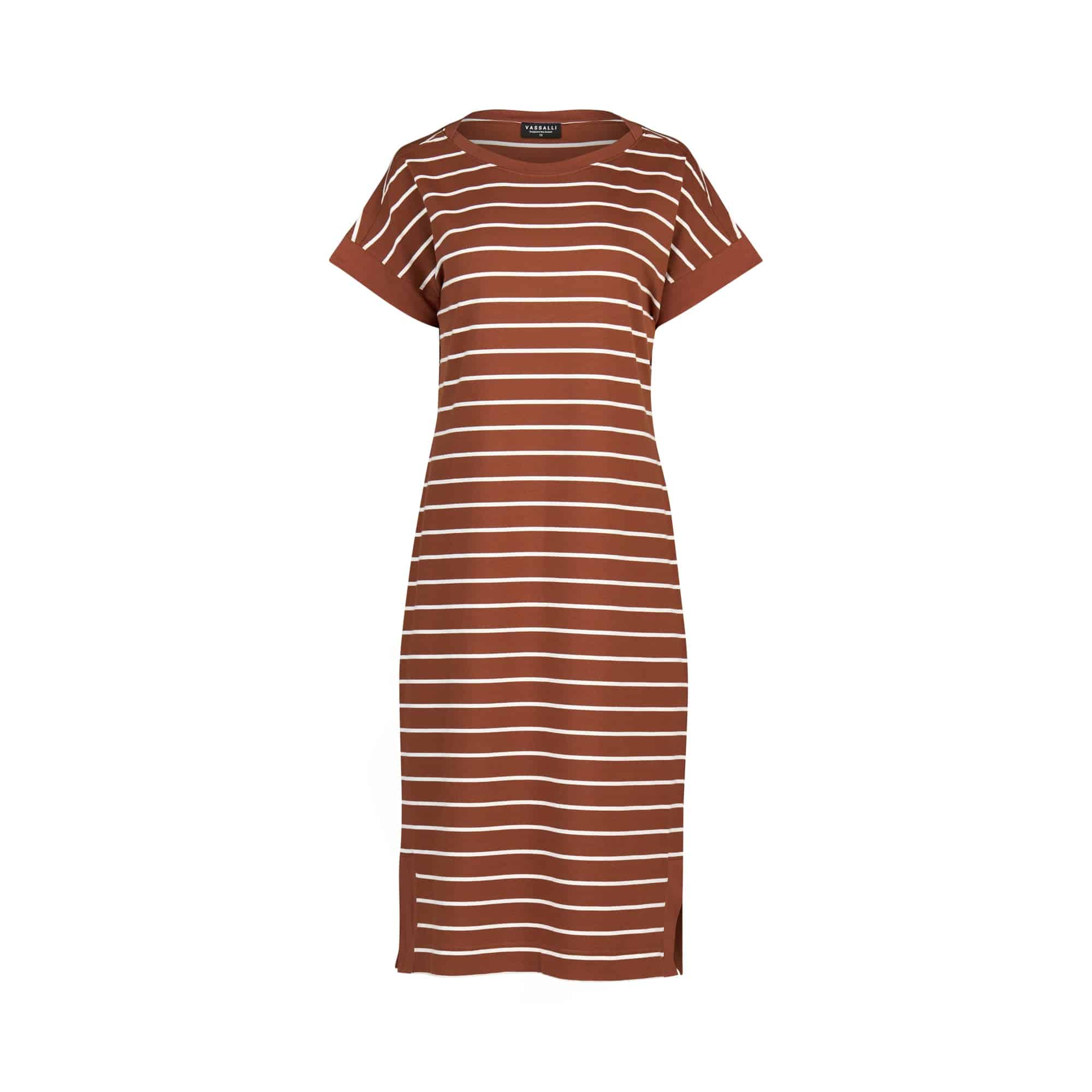 T-Shirt Dress - Pecan Stripe