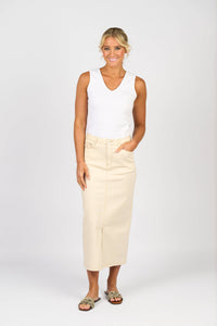 Mid Length Skirt - Bone